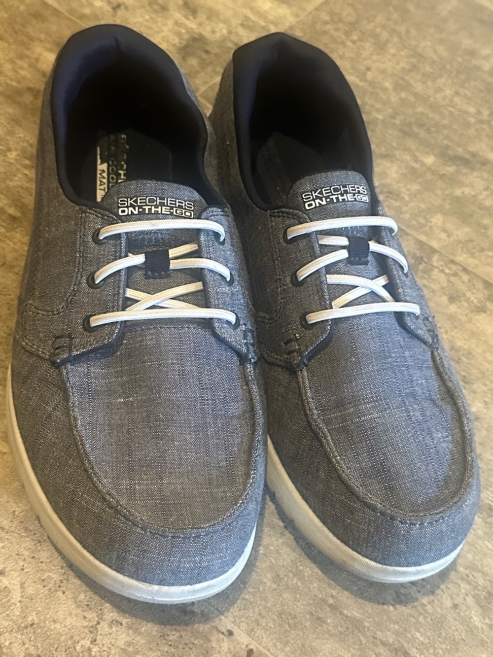 Women’s blue denim style Canvas Slip-On Sneakers